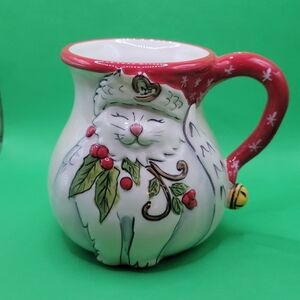 Festive Purrfect Vintage Cat Mug NWT